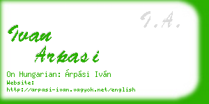 ivan arpasi business card